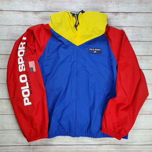 Polo Sport Ralph Lauren Colorblock Hooded Windbreaker Jacket Men's Size XL